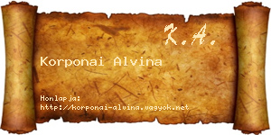Korponai Alvina névjegykártya
